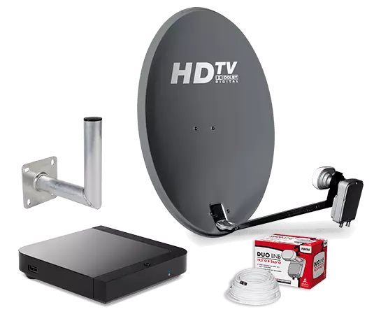 Canal Digitaal schotelset met DUO LNB, ontvanger en montagemateriaal