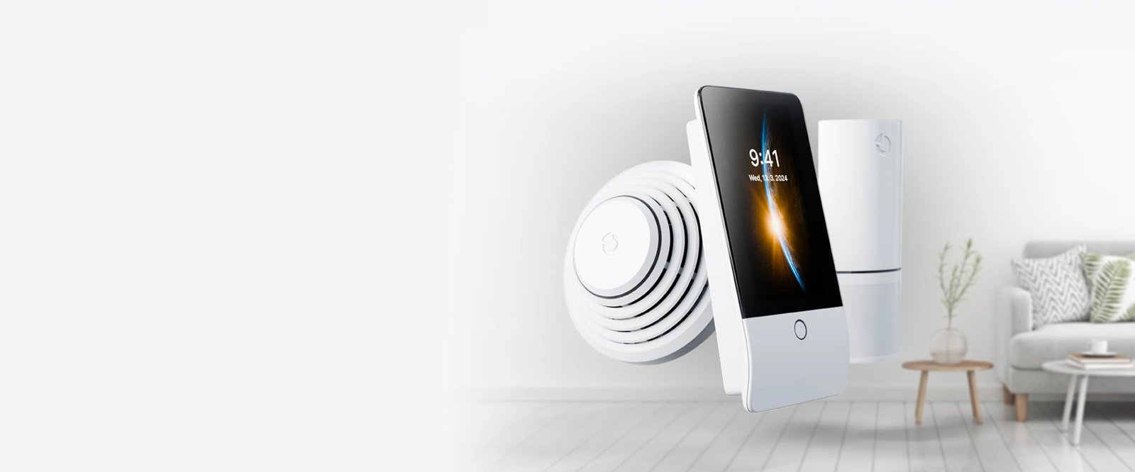 Jablotron alarmsysteem met bedienpaneel en detectoren